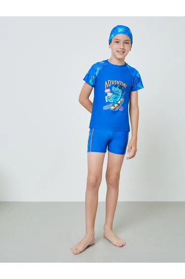 Teen Boys 3-Piece Swim T-Shirt, Shorts and Cap Set