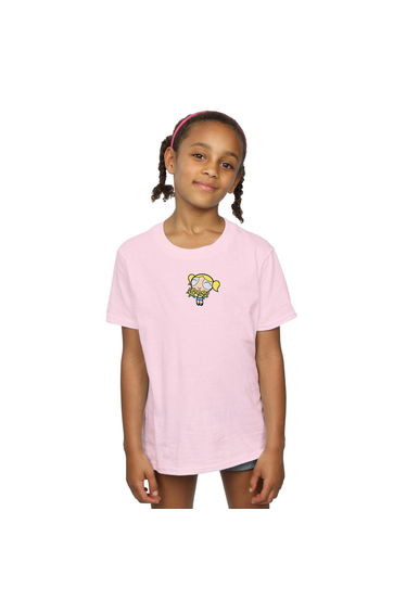 The Powerpuff Girls Girls Bubbles Flower Cotton T-Shirt