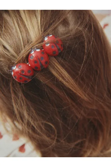 Konges Sløjd Girls Ladybug Hair Clip in Red