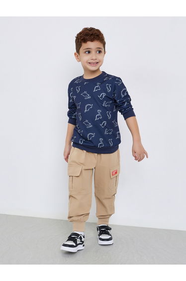 Dino Print Long Sleeve Sweatshirt