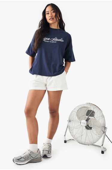 DSGN Studio Embroidered Oversized T-shirt - navy