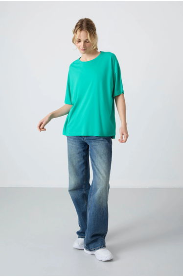 TOMMY Oversized Cotton-Modal Crew Neck T-Shirt