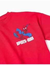 Cotton T-Shirt With Spider-Man Front And Back Prints For Boys, Red - 2