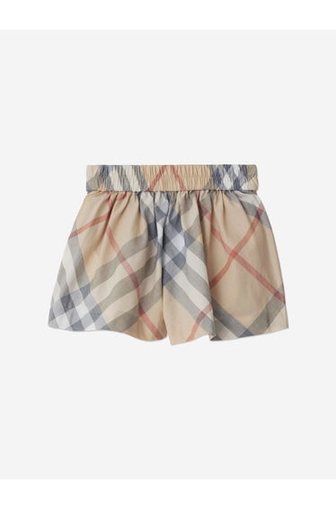 Burberry Baby Girls Marcy Check Shorts in Beige