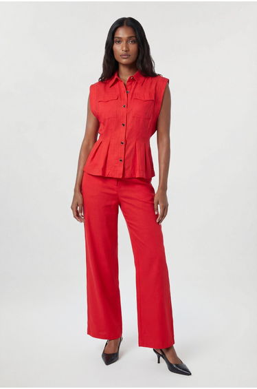 Premium Viscose Linen Woven Straight Leg Trouser