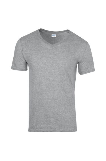 Gildan Mens Soft Style V-Neck Short Sleeve T-Shirt - Sport Grey (RS)