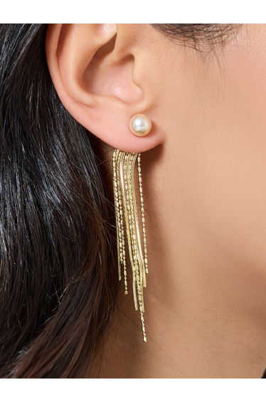 Link Bar Tassel Earrings