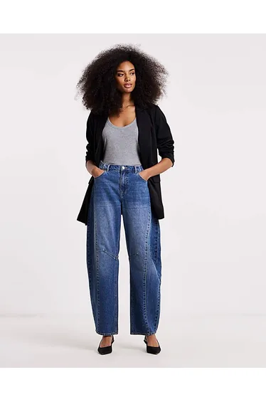 Voluminous Barrel Leg Jeans