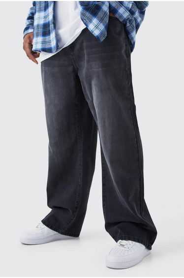Plus Relaxed Rigid Jean - washed black