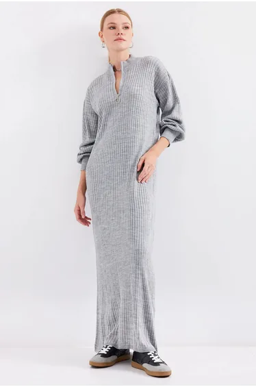 BDART Textured Knit Dress with Half Turtleneck and Zipper