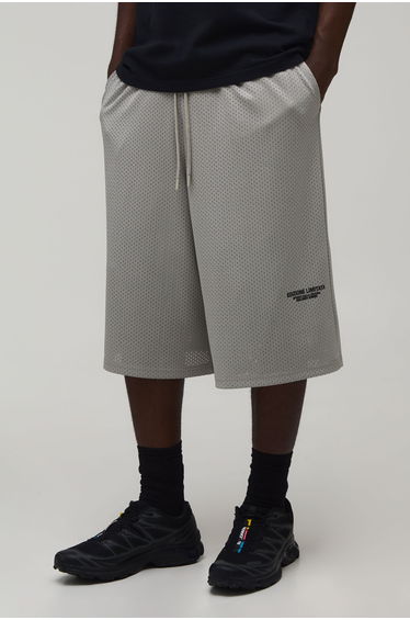 Printed Mesh Jersey Bermuda Jort - light grey