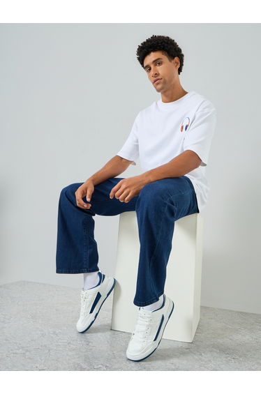 Men Dark Blue Loose Fit Jeans