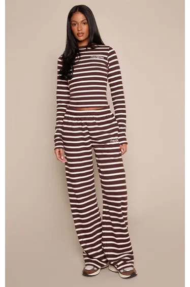 توب بريتي ليتل ثينق متعدد الالوان بطبعة مخططة بأكمام طويلة - للمقاسات الطويلة