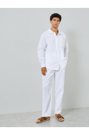 Men Solid Pocket Detail Shirt and Pants Co-Ords