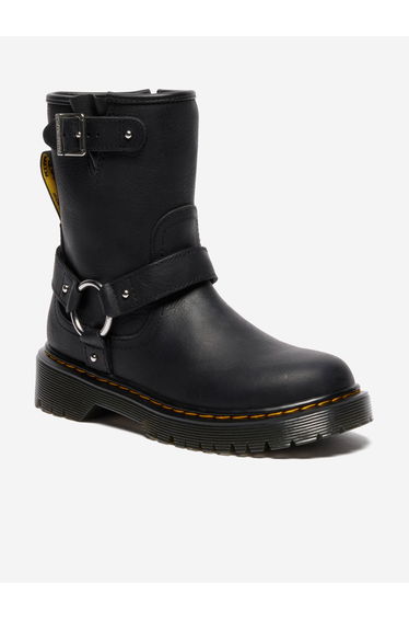 Dr Martens Kids Genaya Leather Rigger Boots in Black