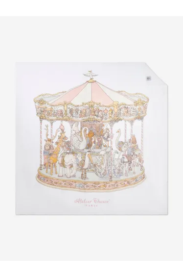 Atelier Choux Baby Girls Grand Carousel Swaddle in Pink (200cm)