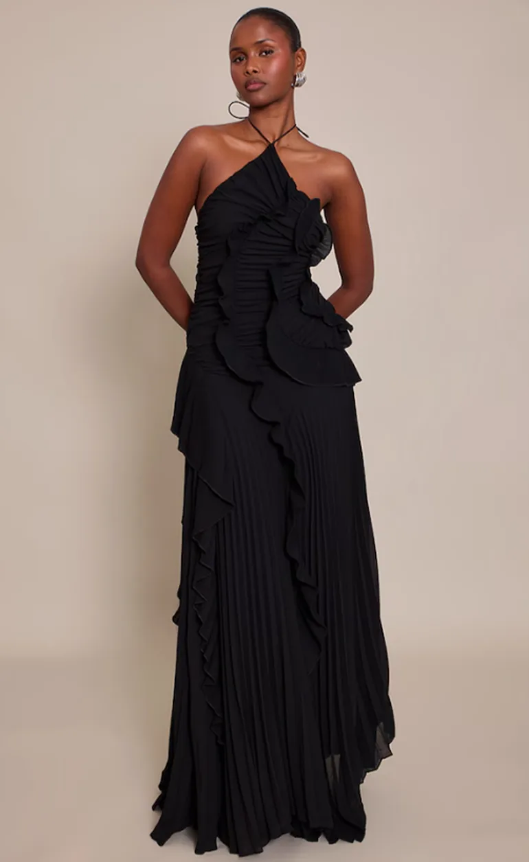 pleated halterneck maxi dress Gina Tricot - Pleated Halterneck Maxi Dress - Women - Polyester - 34 EU