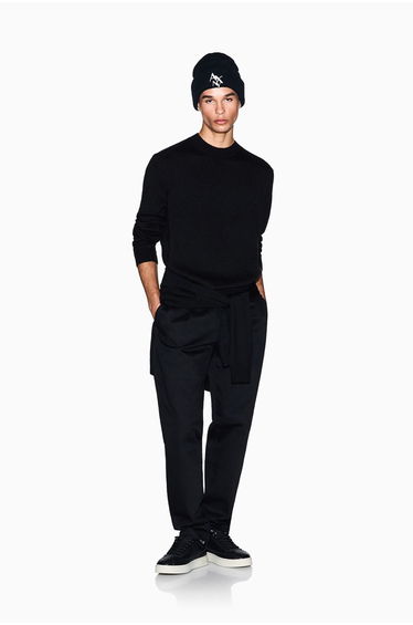 Crew Neck Knit Jumper Black