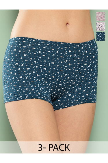 Pack of 3 - All Over Print Cotton Blend Boyshorts