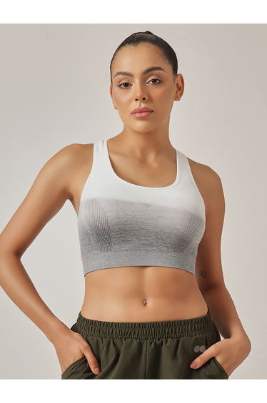 Women Low Impact Ombre Print Sports Bra with Removable Cups
