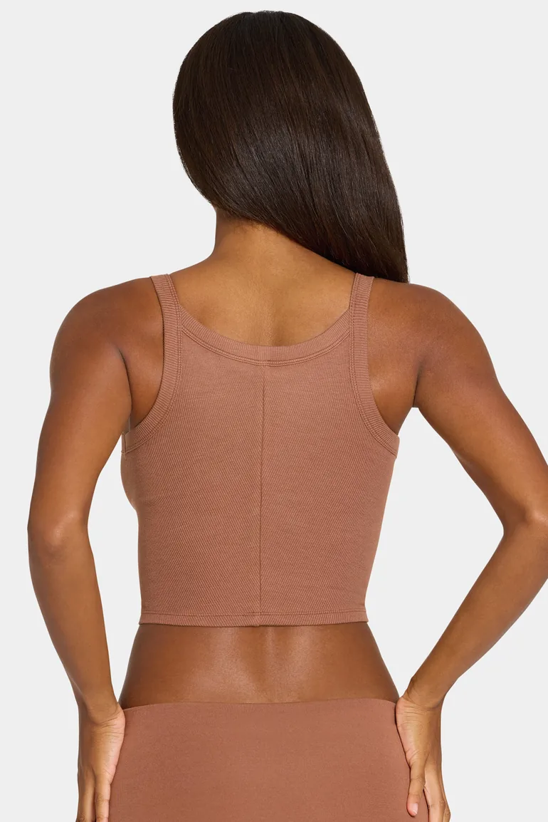ButterCloud™ Built-In Bra Tank Top in Cocoa - 1