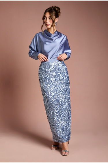 Sequin Column Maxi Skirt