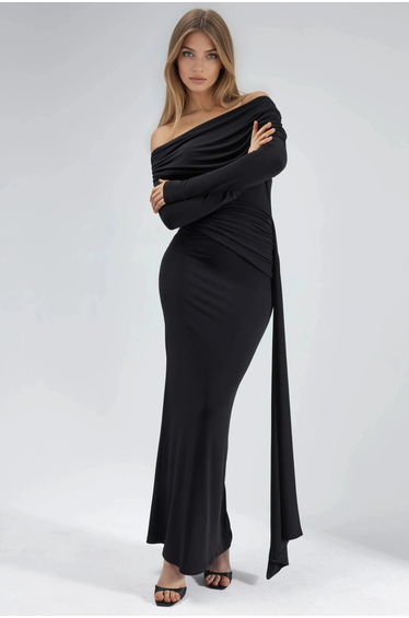 Asymmetrical Bodycon Maxi Dress with Slit