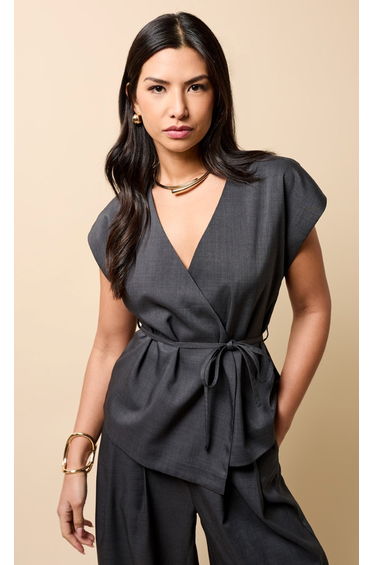 Pewter Wrap Waistcoat