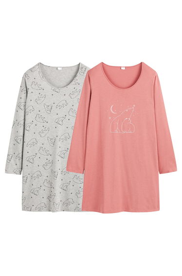 Pack of 2 Nightshirts with Long Sleeves