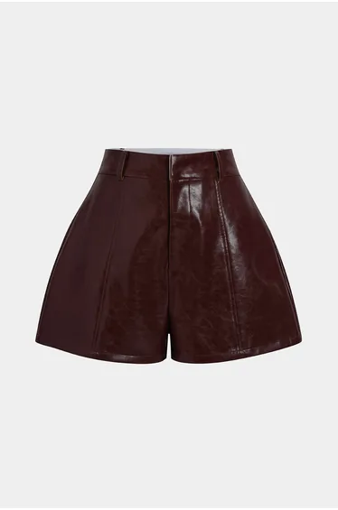 Faux Leather High Waist Shorts