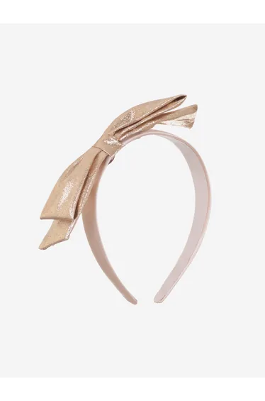 Girls Side Bow Headband in Gold