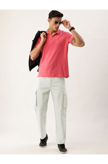 Men Relaxed Fit Cotton Cargo Jeans