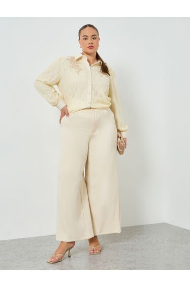 Plus Size Lace Shirt with Buttons