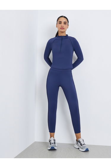 Women Half Zip Up Thumbhole Top with Leggings Set