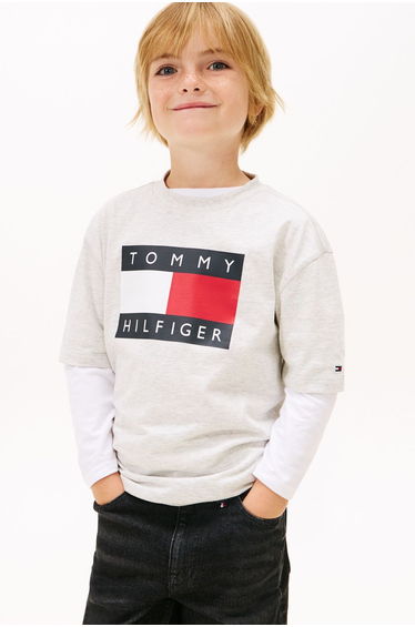 Heritage Printed Flag T-Shirt Light Grey Heather