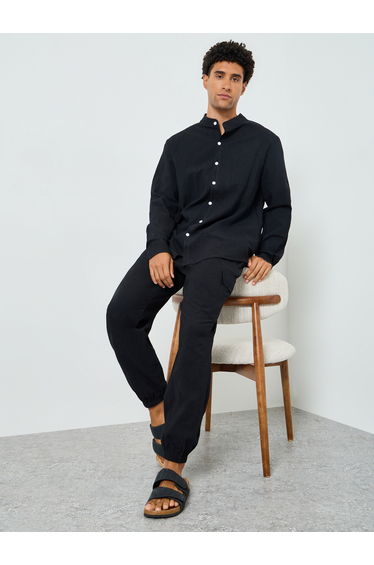 Men Solid Pocket Detail Shirt and Pants Co-Ords