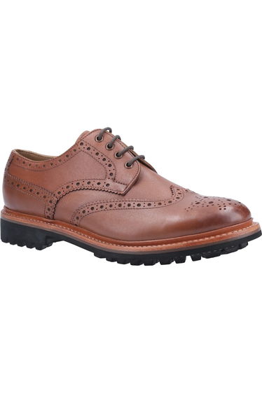 Cotswold Mens Quenington Commando Lace Up Dress Leather Shoe - Brown