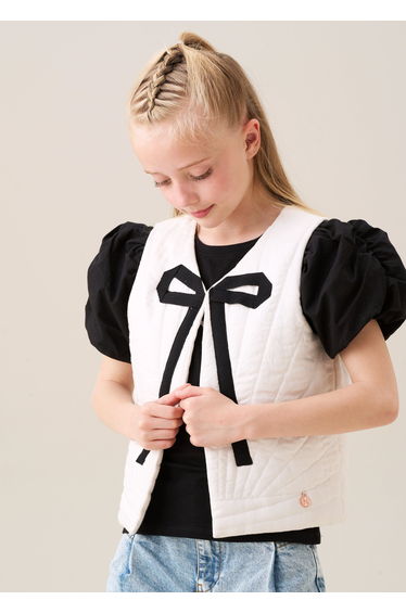 Mari Ivory Sunray Quilted Gilet