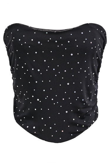 Shimmer Sequin Lace-Up Back Corset Top