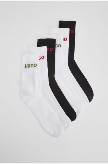 6 Pack QS Rib Logo CC Socks Multi