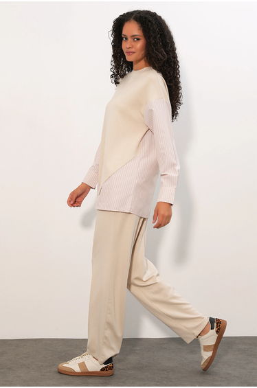 BDART Striped Long Crew Neck Two-Piece Coord Set product thumbnail 3