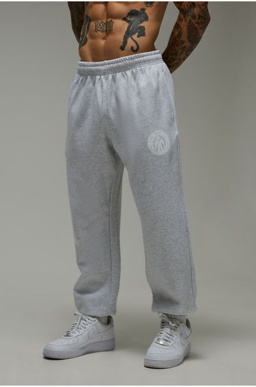 One More Rep Crest Oversized Joggers - grey marl
