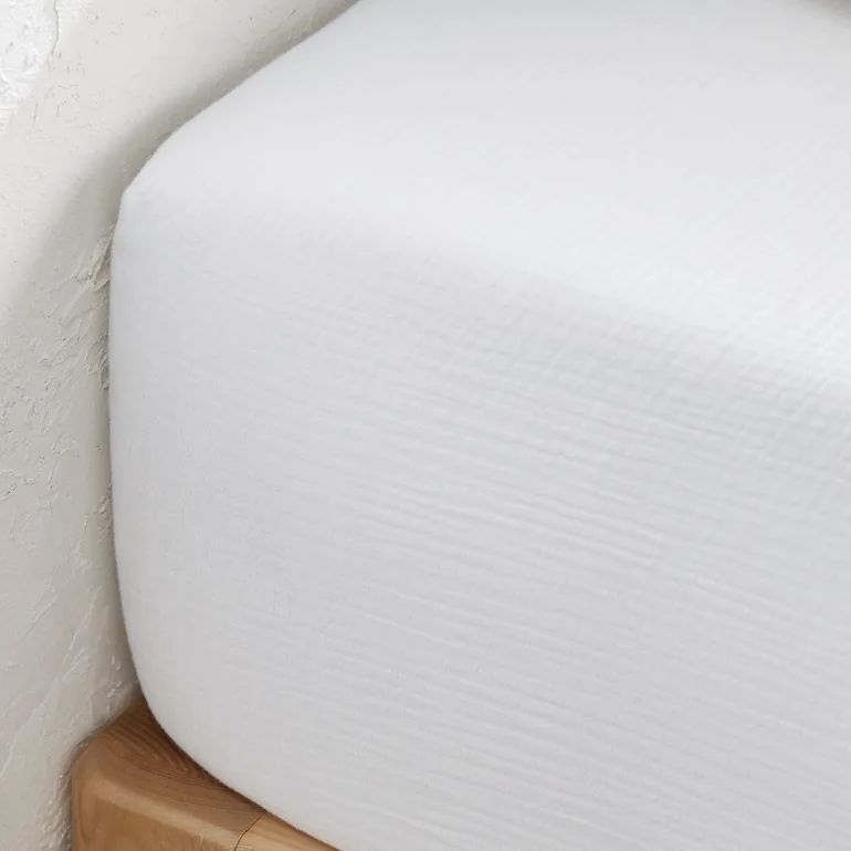Kumla Plain 100% Cotton Muslin H30cm Fitted Sheet - 4