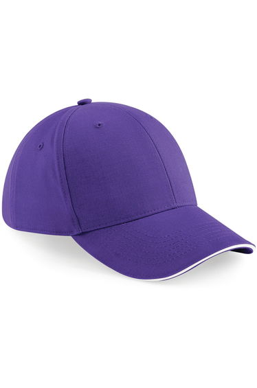 Beechfield Adults Unisex Athleisure Cotton Baseball Cap - Purple/White