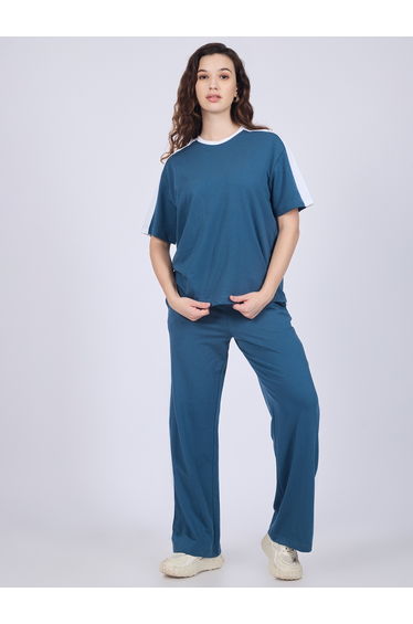 Blue Side Stripe T-Shirt and Joggers Co-Ords