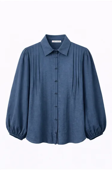 MIXRAY Textured Ribbed Button-Up Shirt