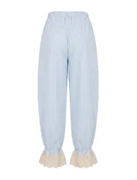 Blue Striped Viscose Woven Pajamas Set - 12