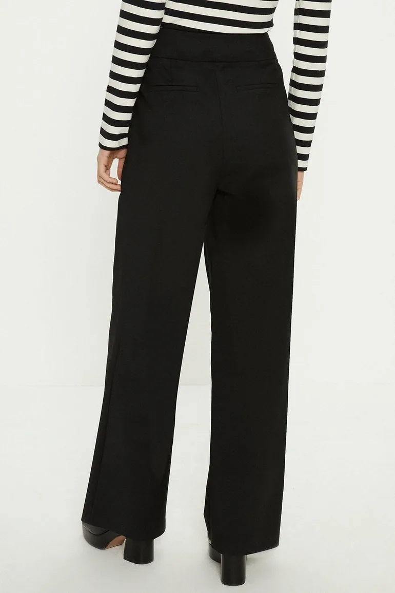 Cotton Sateen High Waist Wide Leg Trouser - 2