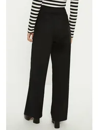 Cotton Sateen High Waist Wide Leg Trouser - 2