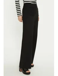 Cotton Sateen High Waist Wide Leg Trouser - 1